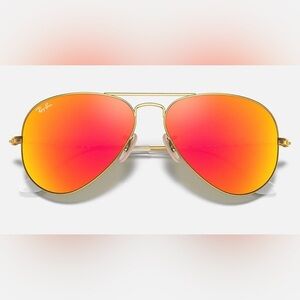 Ray-Ban Aviator Polaroid Sunglasses with Orange Lenses